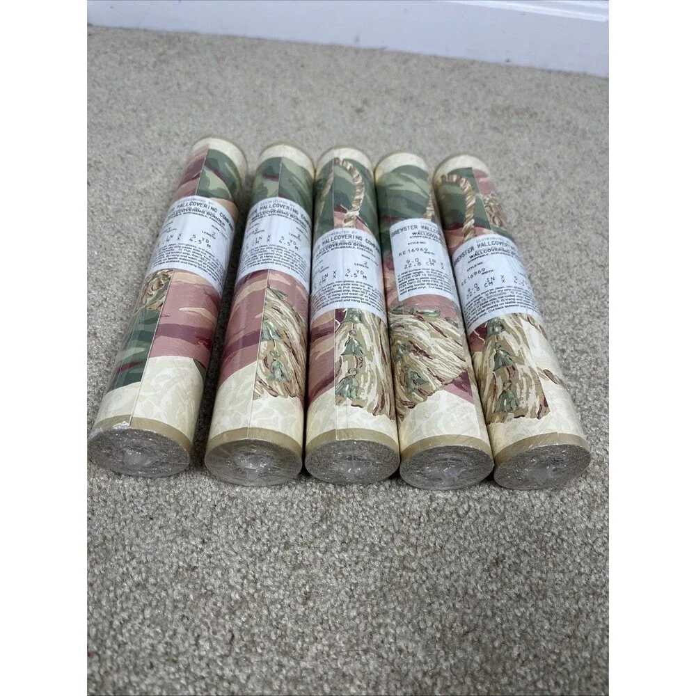 VTG Brewster‎ Cottage Floral Wallpaper Border 5 Rolls RE16969 9” x 5 yd Sealed